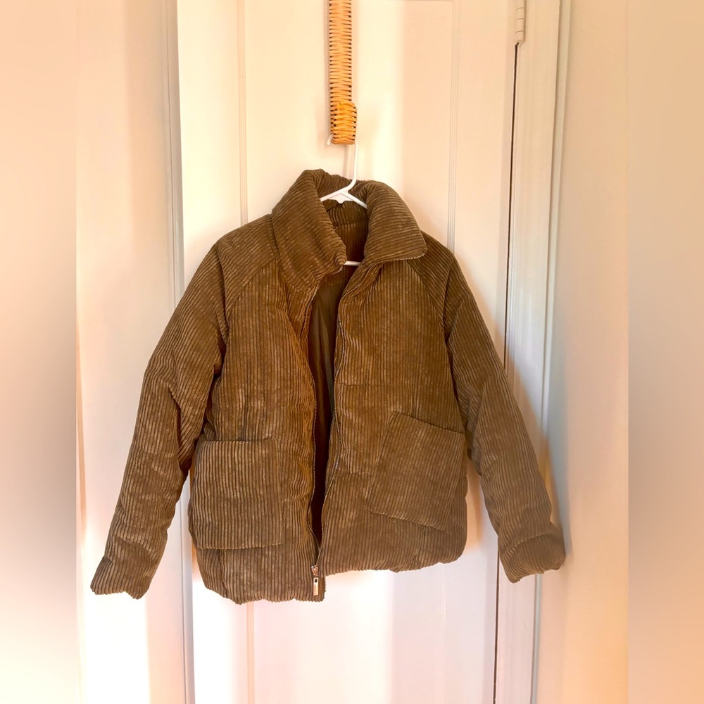 Green Corduroy Puffer Jacket